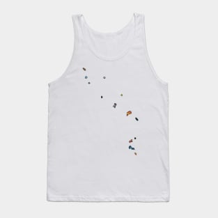 Spirograph Patterned Tuvalu Islands Map Tank Top